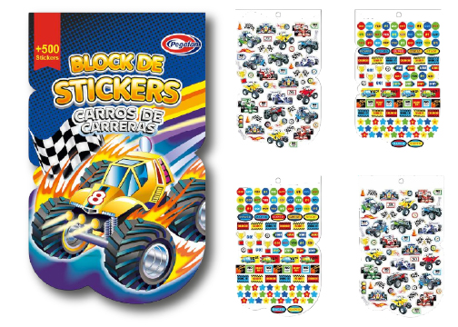 ETIQUETA ESCOLAR SBA0302V CARROS DE CARRERA